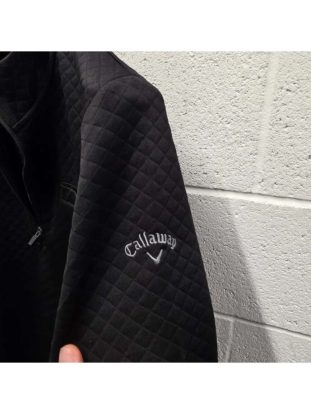 Callaway Sweater Men's  L Opti-Dri 1/4 Zip Quilted Long Sleeve Pullover 24x30
